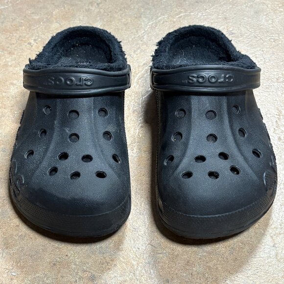 Crocs Baya Lined Clog Black Warm Fuzzy Lining Slip-On Casual Shoes 6 M 8 W - Picture 3 of 10